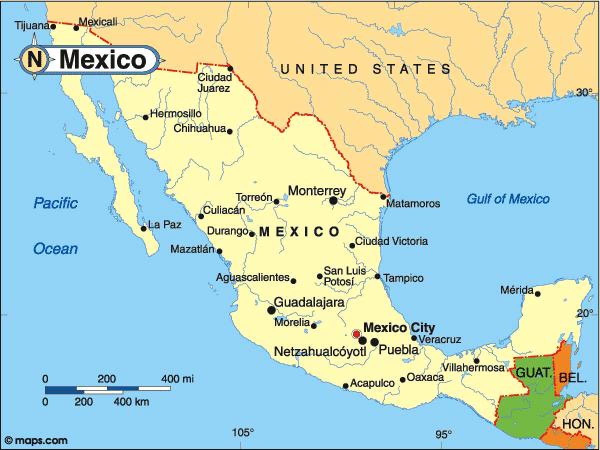 herrialdea Mexiko mapa