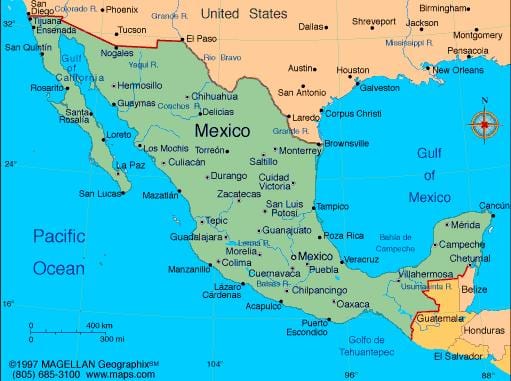 mapa estazioak Mexikon