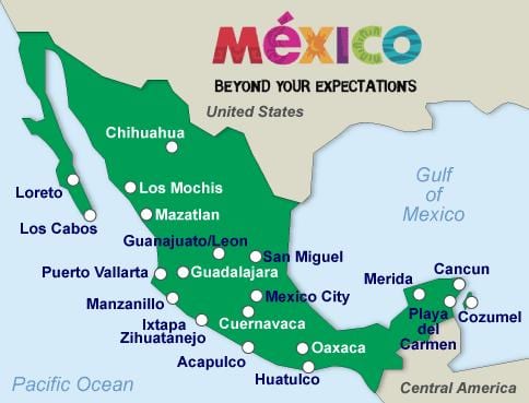 mexikoko hondartza mapa
