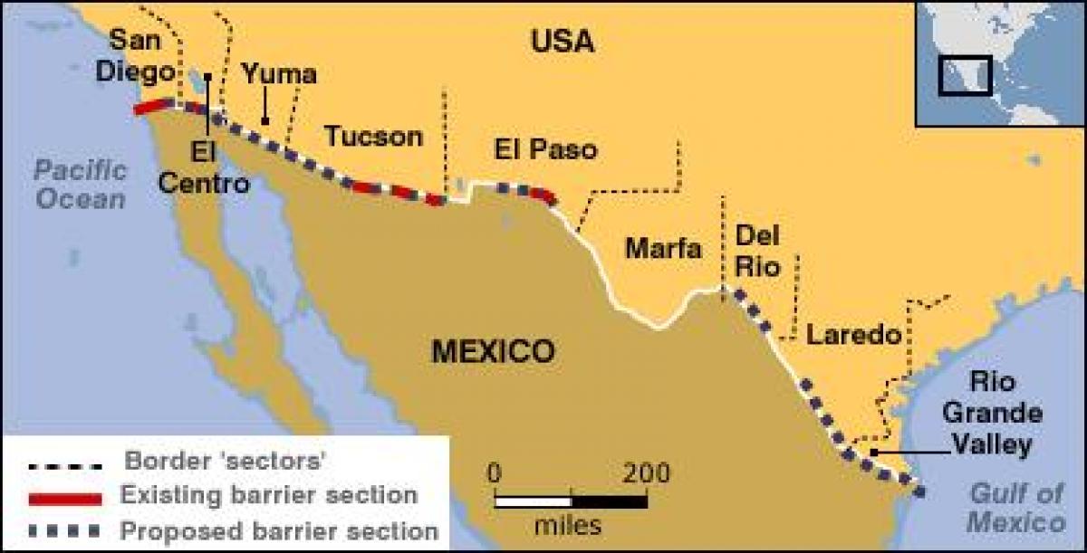 mapa mexikoko mugan
