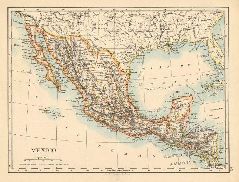 mapa zahar Mexikon