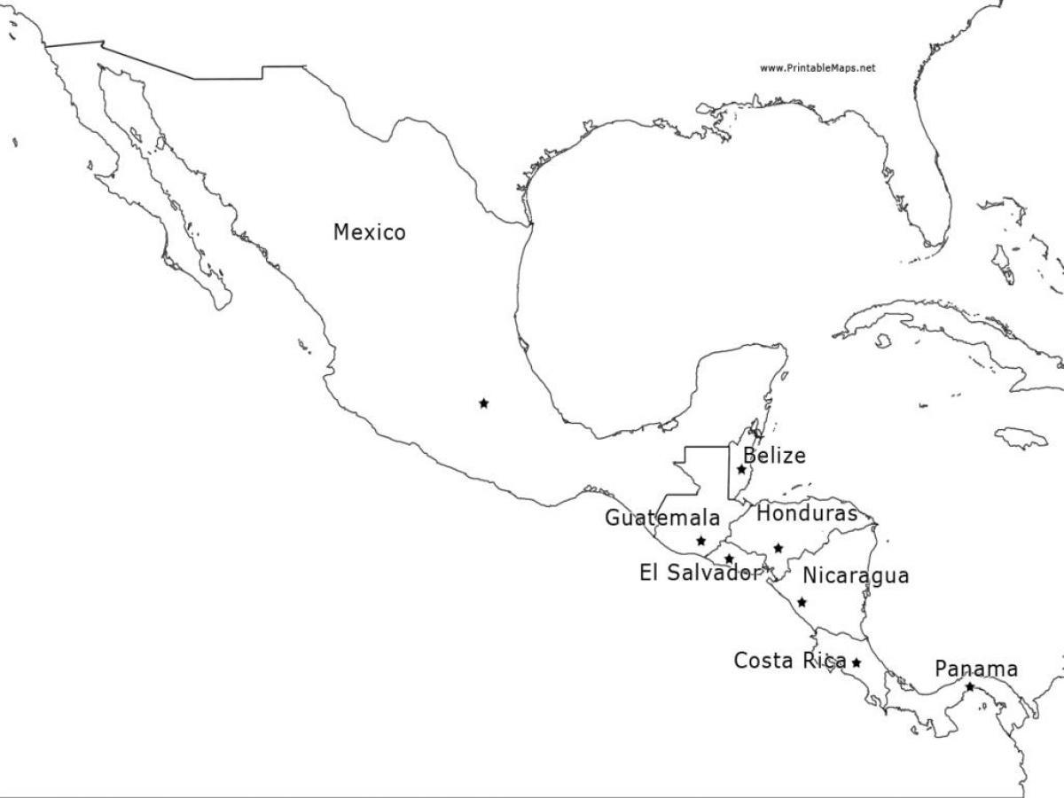 mapa Mexiko erdialdeko amerikan