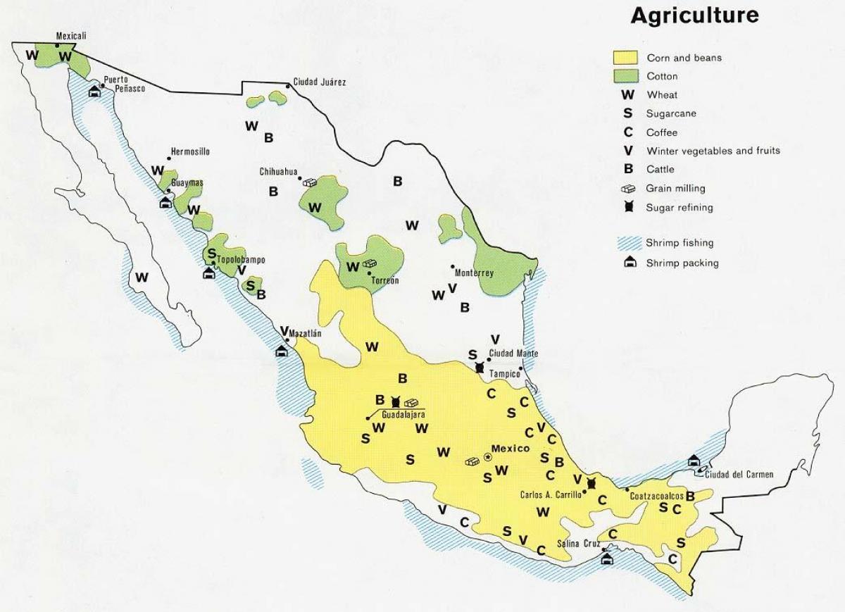mapa Mexikoko nekazaritza