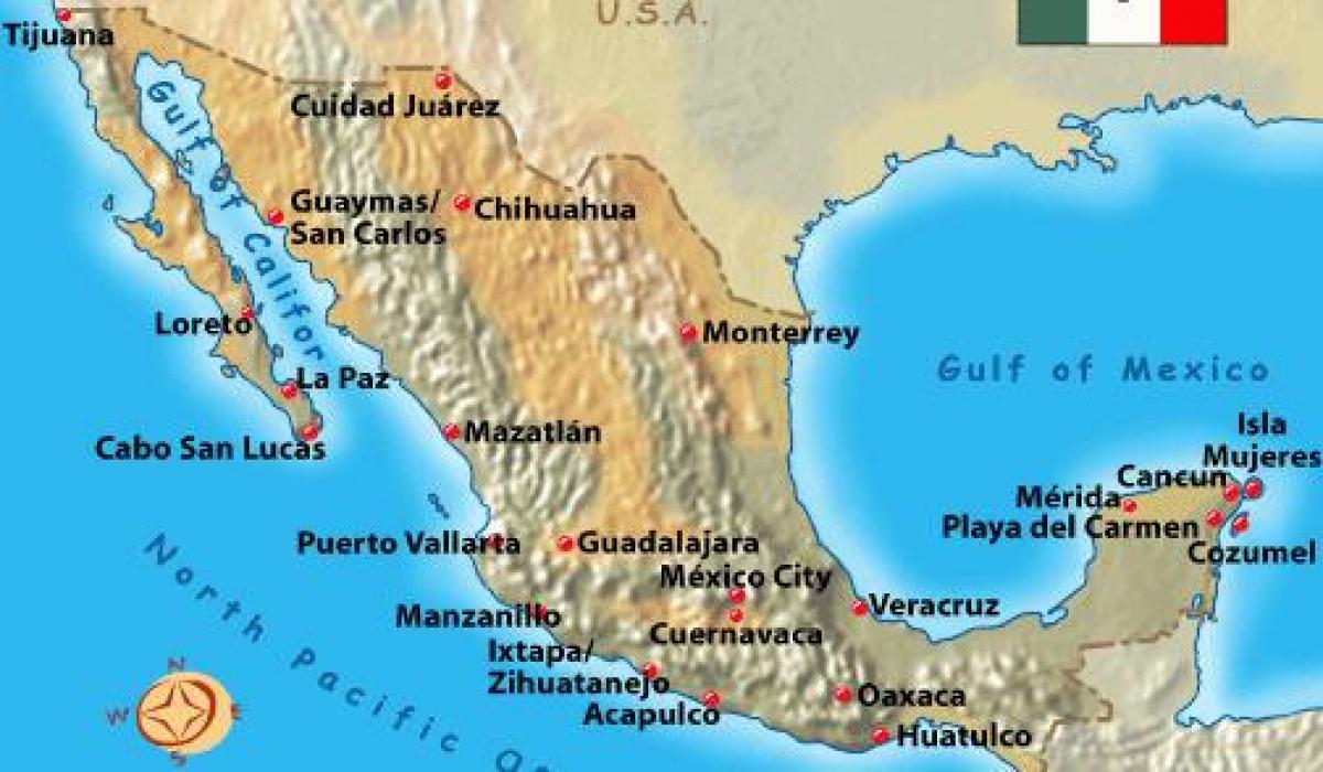Mexiko oporrak helmuga mapa