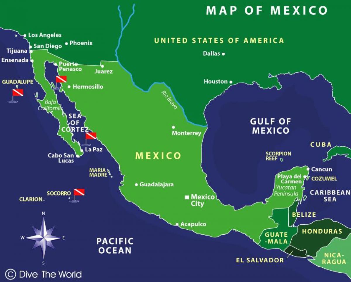 mapa Mexiko uharteak