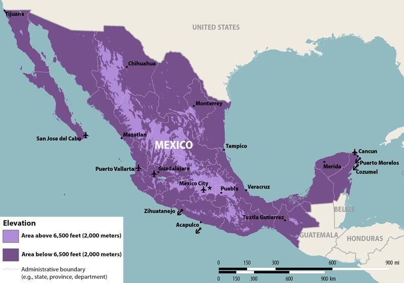 mapa Mexiko zika