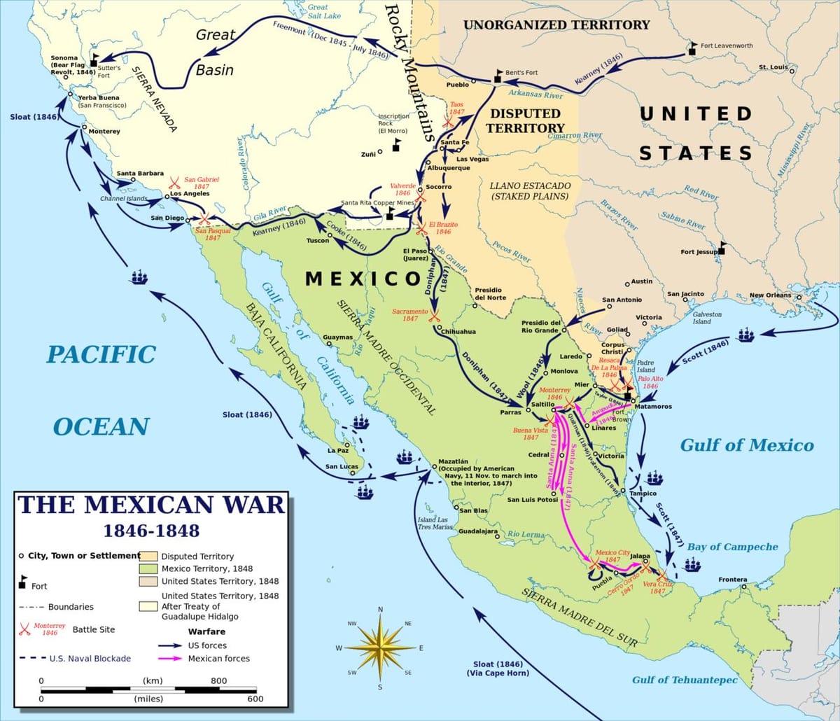 mapa mexikoko gerra mapa