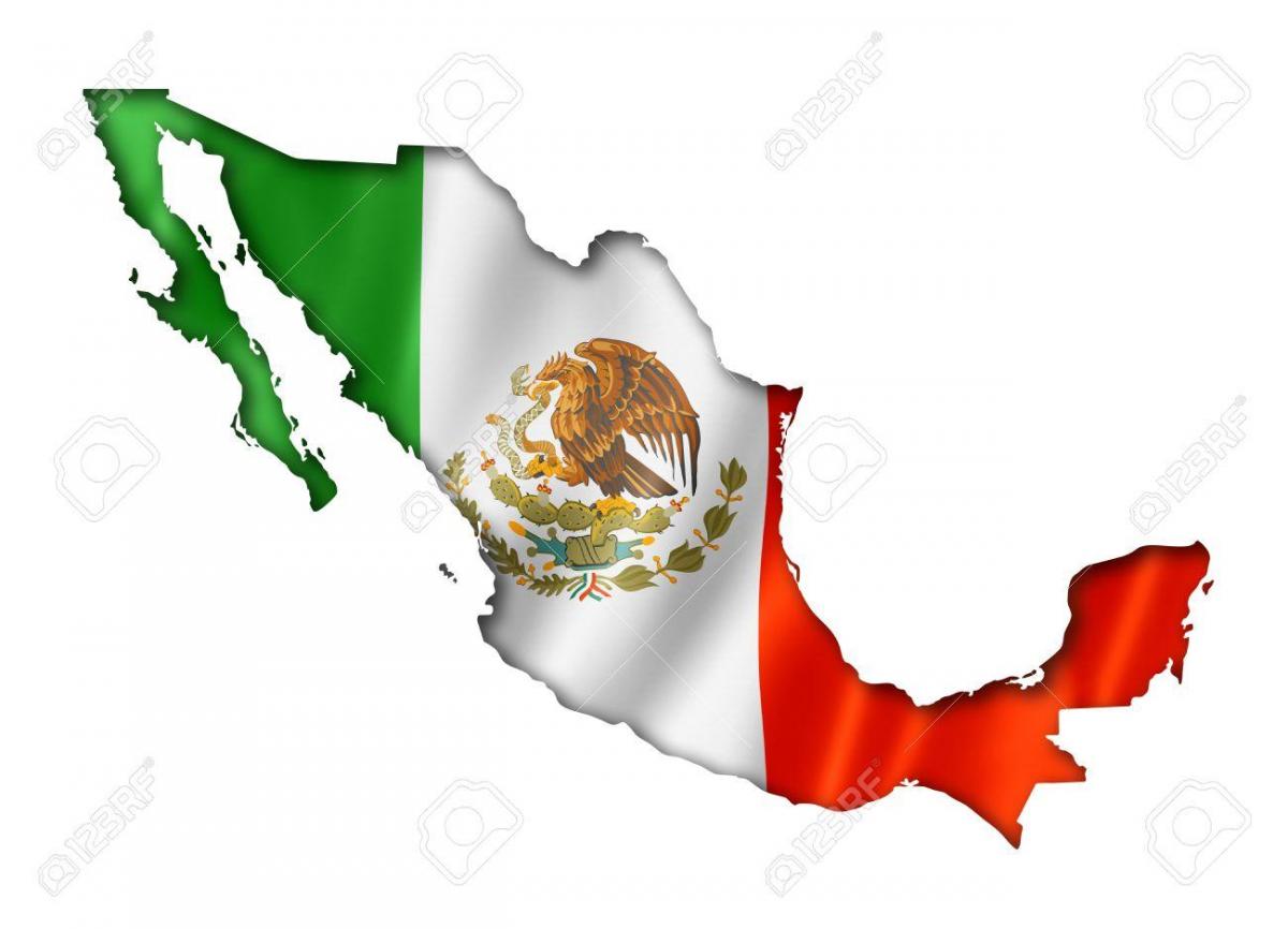 mapa Mexikoko bandera