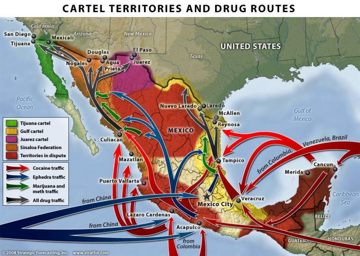 mexikoko droga gerra mapa