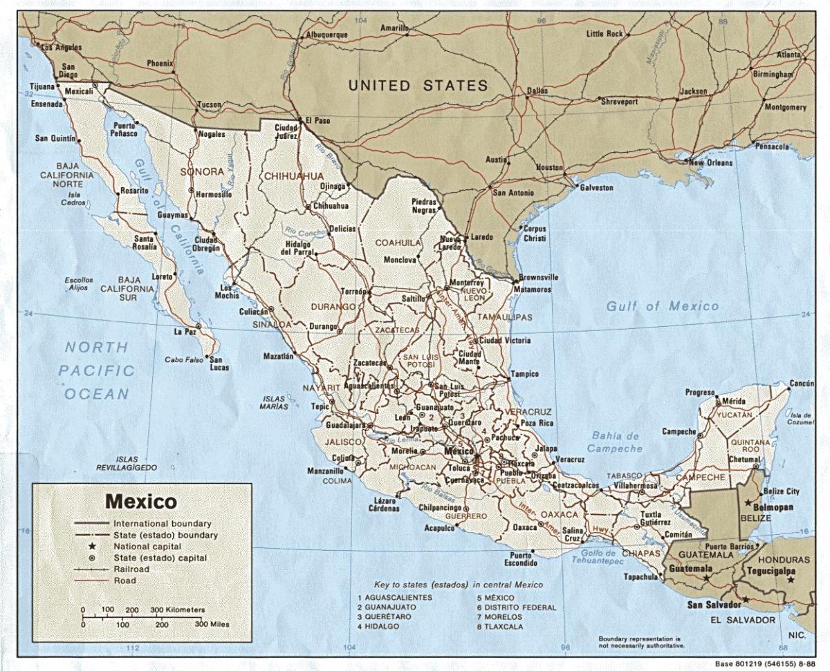 mapa Mexikoko kostaldean