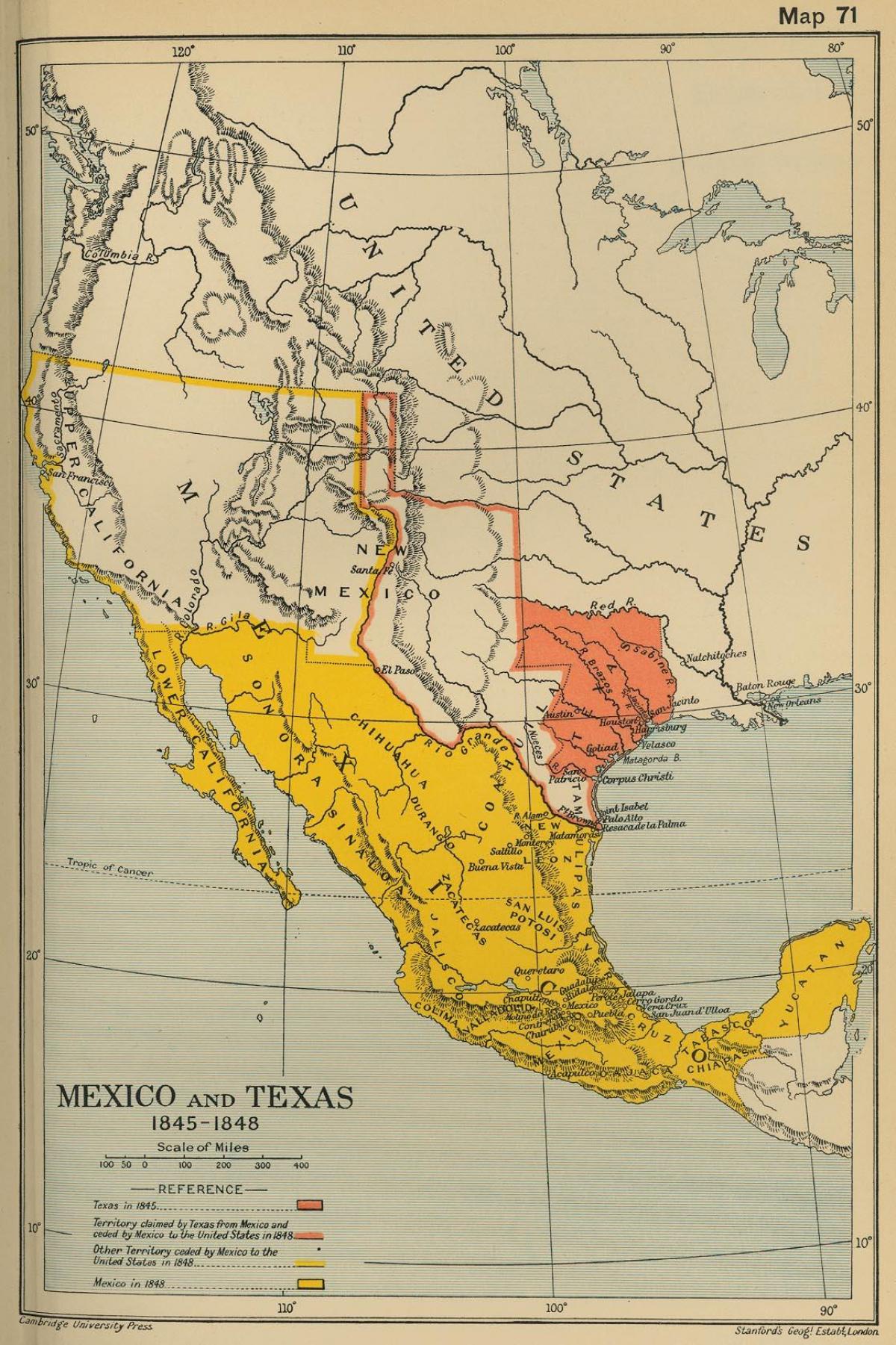 mapa Mexiko 1700