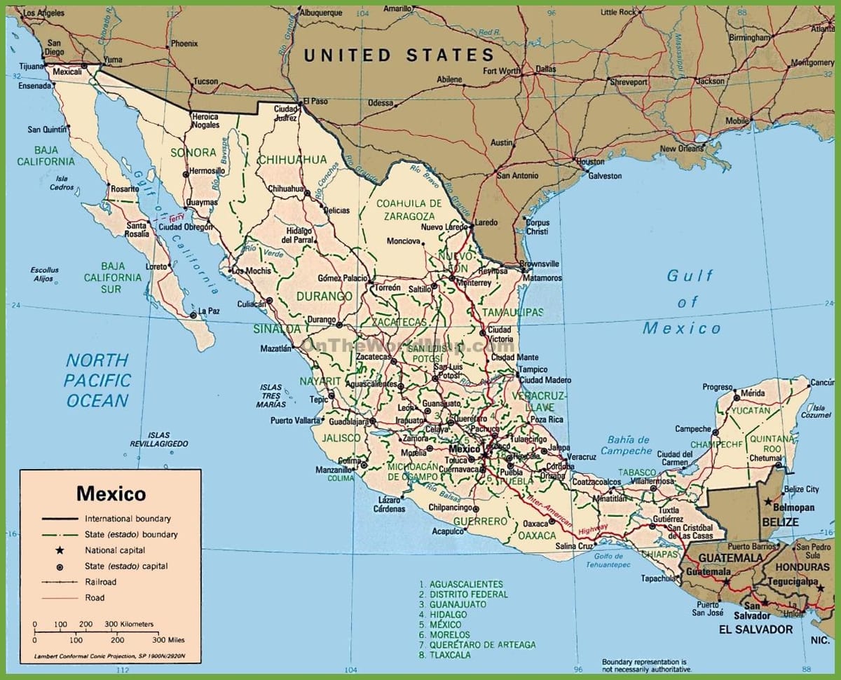 Mexikoko mapa