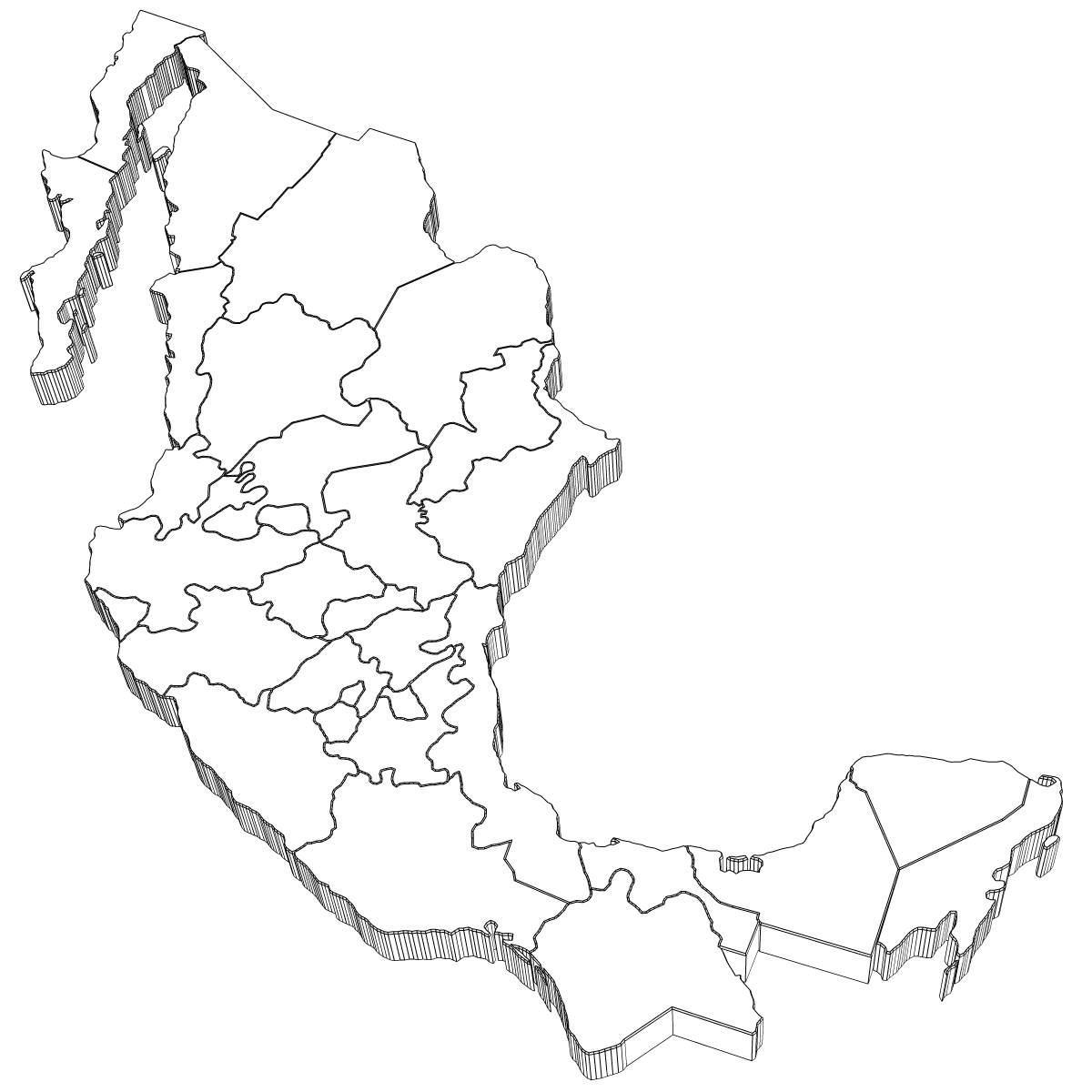 3d mapa Mexikon