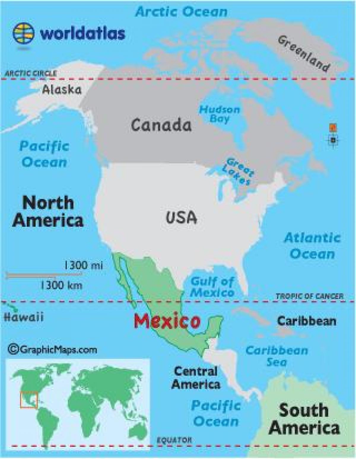 Mexiko munduko mapa