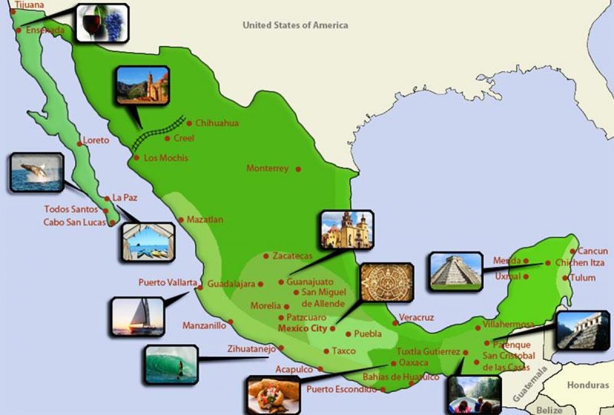 turismo mapa Mexikon