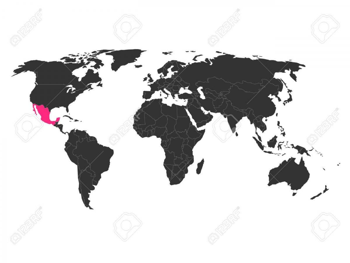 Mexikon mapa munduarekin