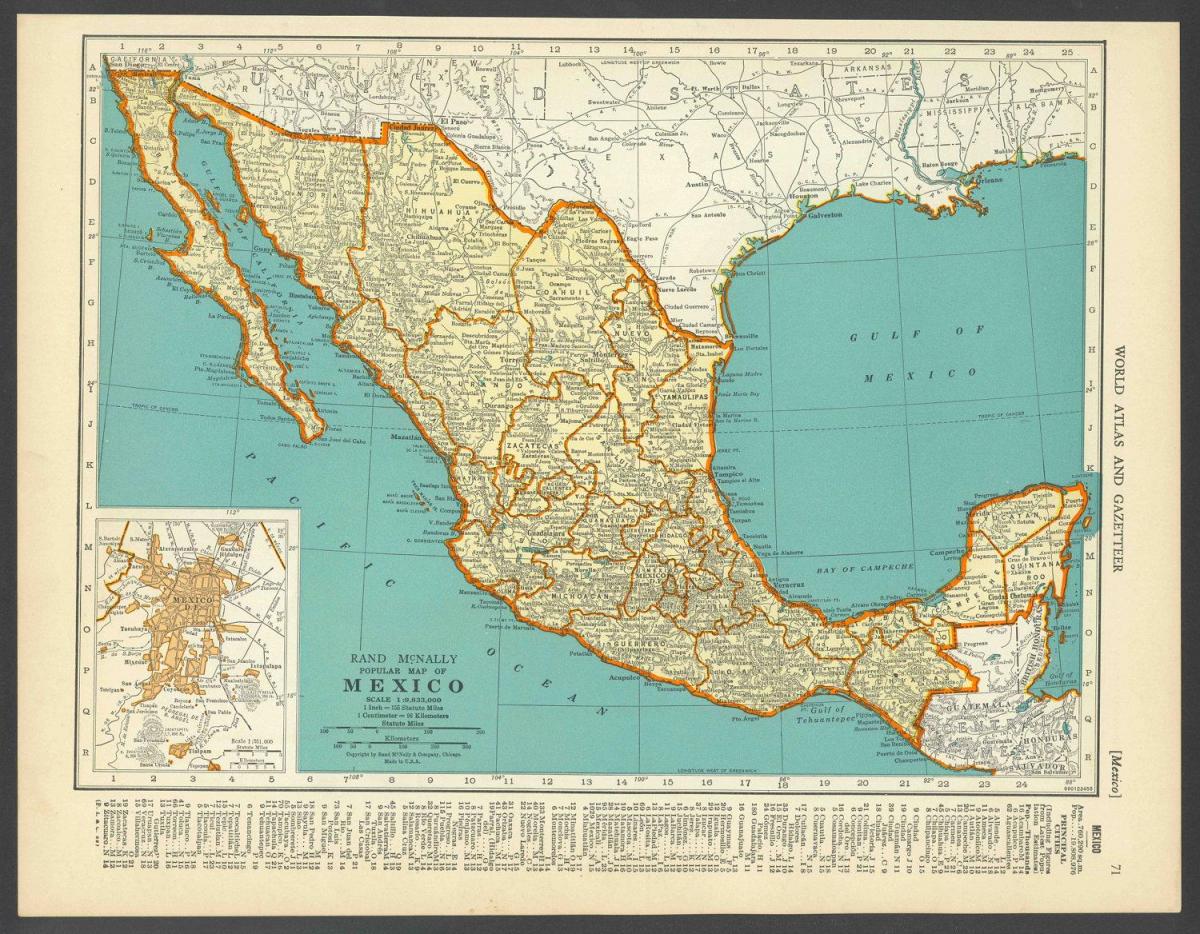 vintage mapa Mexikon