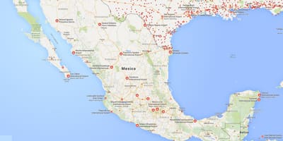 Aireportuak Mexikoko mapa
