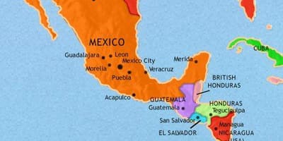 Mexiko amerikako mapa