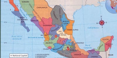 Azteken Mexikoko mapa
