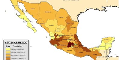 Mexikoko mapa biztanleriaren