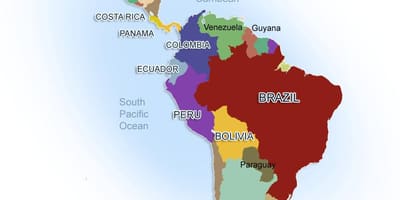 Mapa Mexiko eta hego amerika
