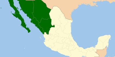 Mapa ipar-mendebaldeko Mexiko