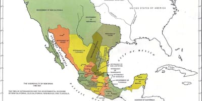 Mapa Mexiko 1821