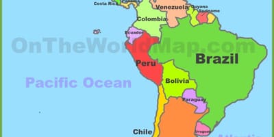 Mapa Mexikoko hego amerikan