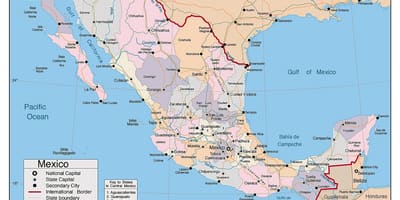 Mexikoko mapa hiri nagusietako
