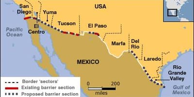 Mapa mexikoko mugan