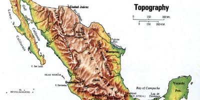 Mexiko topografikoak mapa