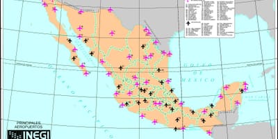 Mapa Mexiko aireportuetan
