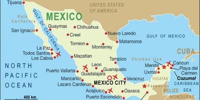 Mexiko nazioarteko aireportuko mapa