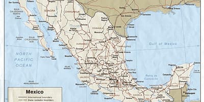 Errepide mapa Mexiko