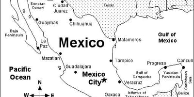 Mapa Mexiko eskolak