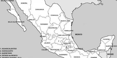 Mapa Mexiko eskualdeak