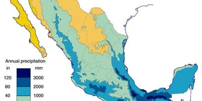 Mapa Mexiko euria