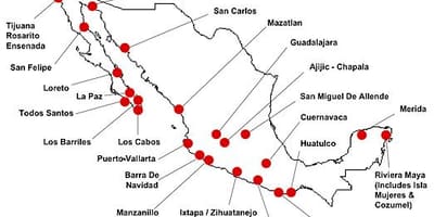 Mapa Mexiko helmuga