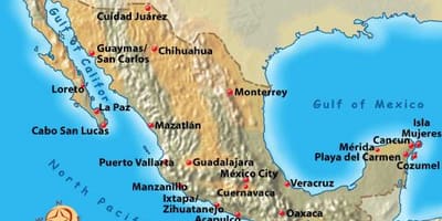Mexiko oporrak helmuga mapa
