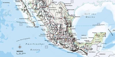 Mapa Mexiko ozeano