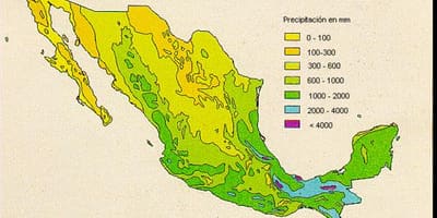 Mapa Mexiko prezipitazio