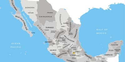 Mapa Mexiko probintzien