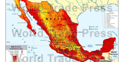 Mapa Mexiko tenperatura