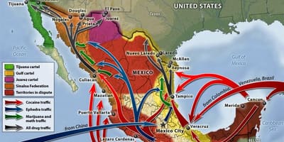 Mexikoko droga gerra mapa