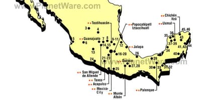 Mexikoko erakargarri mapa