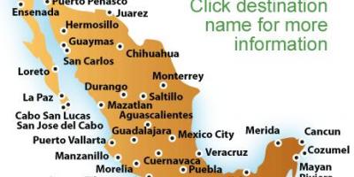 Mapa hondartzak Mexikon