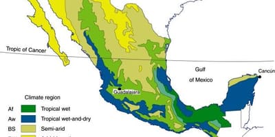 Klima mapa Mexikon