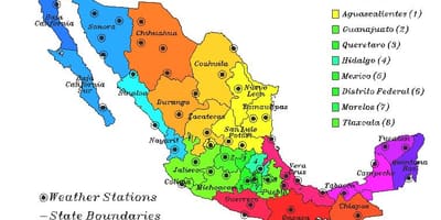Eguraldia mapa Mexikon