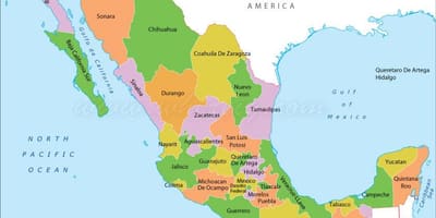 Politiko Mexikoko mapa